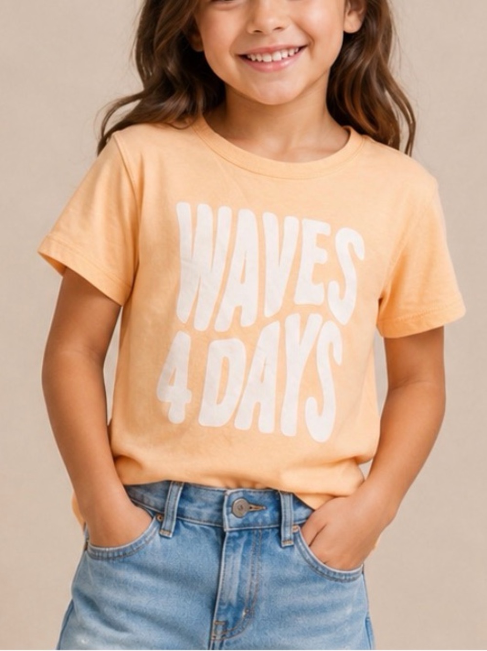 NWT Grayson Threads Peach Short Sleeve "Waves 4 Days" Tee